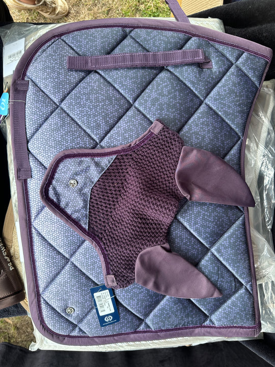 PSOS Jump Saddle Pad Fly hat set Ombre Plum ONE ONLY