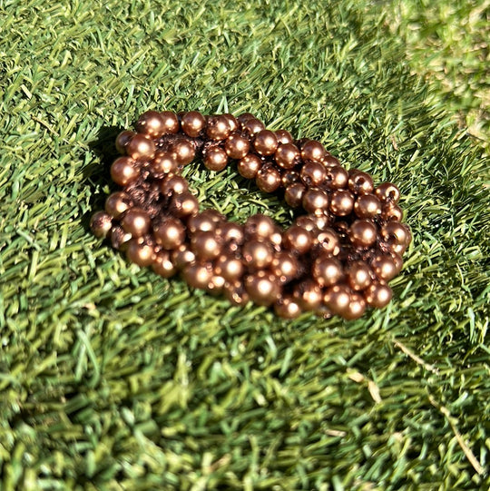 Gold Beaded Hair Scrunchie