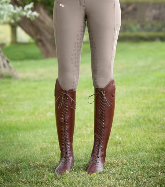 PE Maurizia Ladies Lace Front Tall Leather Riding Boots Brown AVAILABLE now
