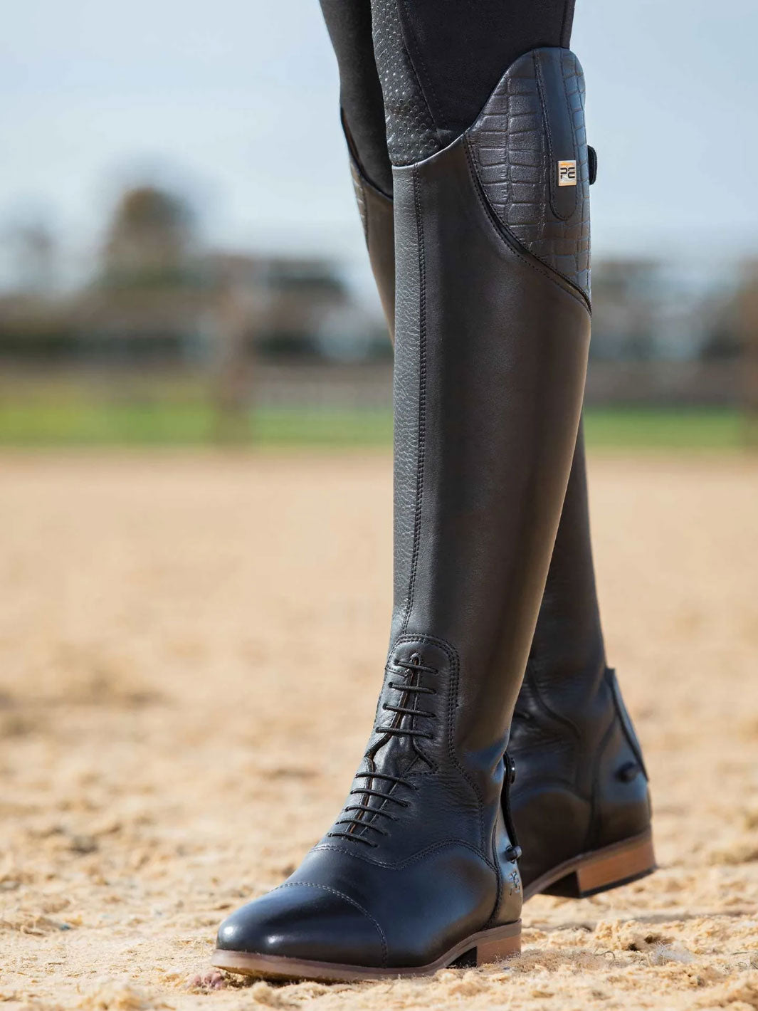 NEW! PE Passaggio Ladies Long Leather Field Tall Riding Boots Black