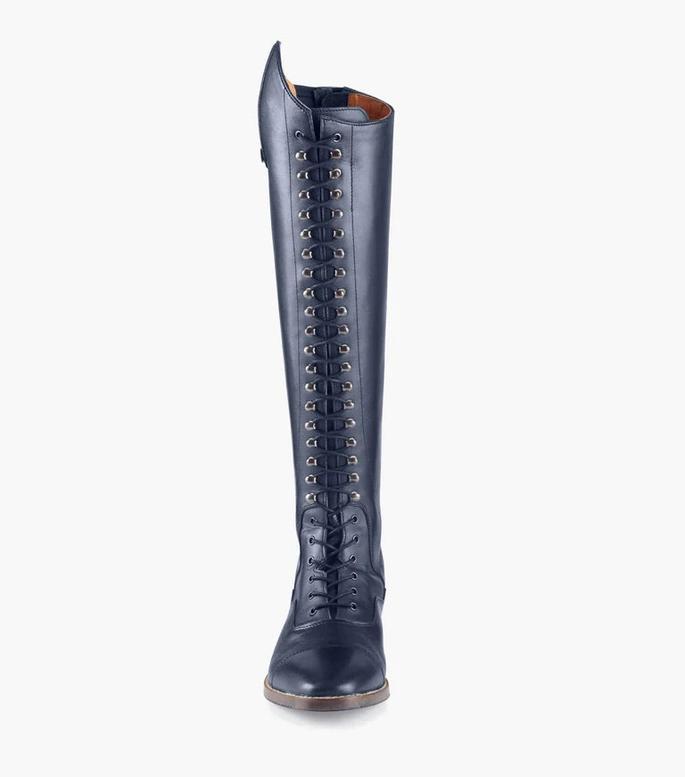 PE Maurizia Ladies Lace Front Tall Leather Riding Boots NEW Navy