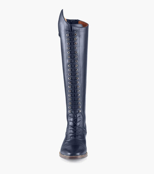 PE Maurizia Ladies Lace Front Tall Leather Riding Boots NEW Navy