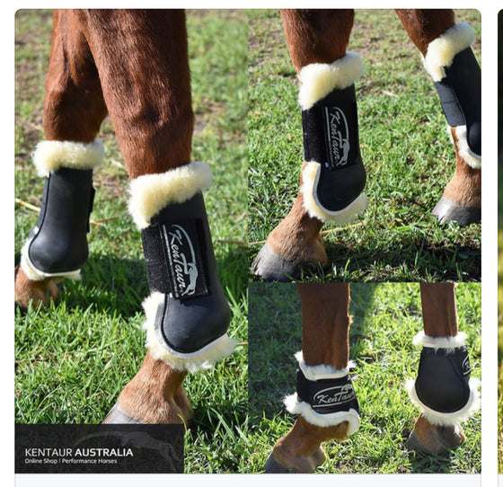 Kentaur Clearance Profi Tendon and fetlock Jump boot set with sheepskin