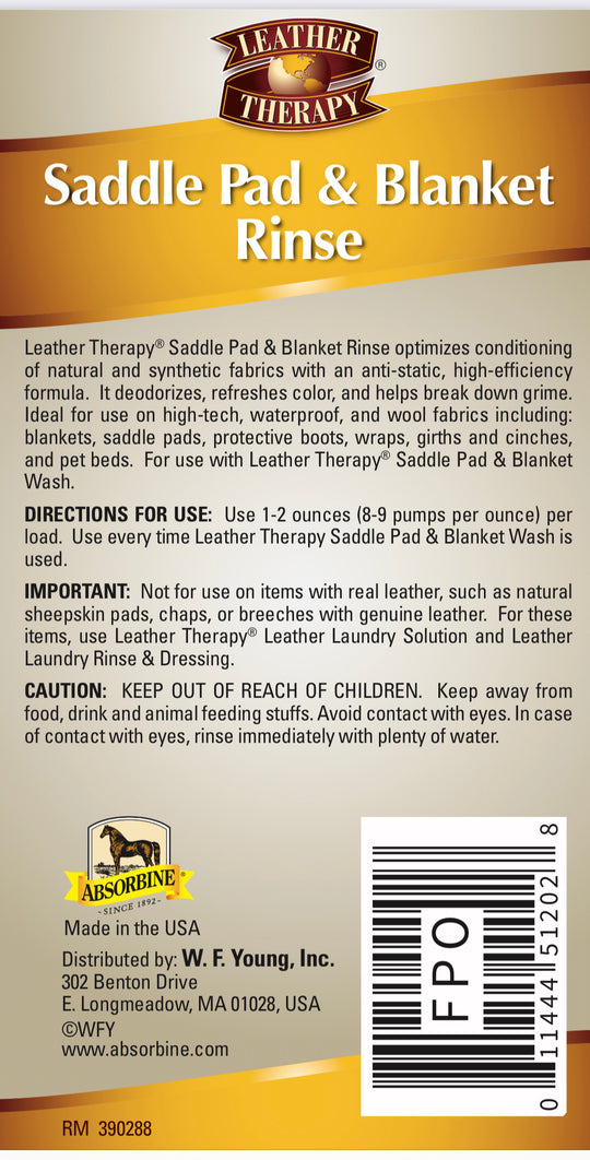 Saddle Pad Blanket Rinse