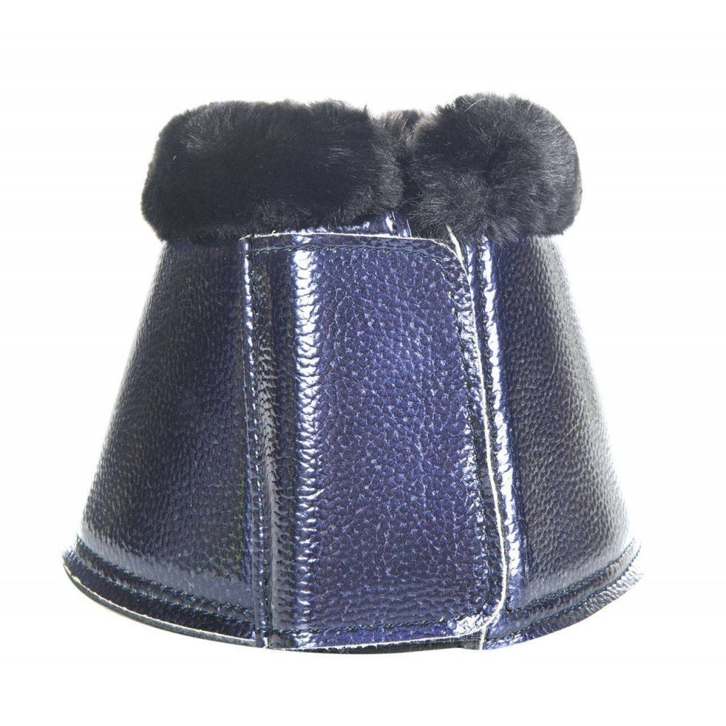 HKM Metallic Blue Over Reach Bell Boots