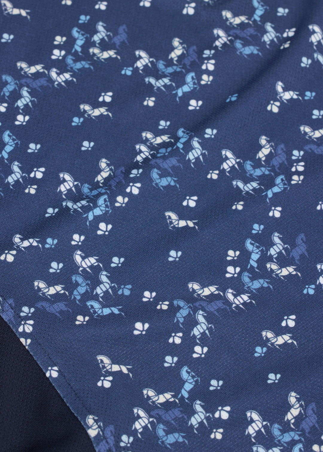 Kerrits Cool Core  Ice Fil In the Zone  L Sleeve Print - Lapis Blue Happy Herds