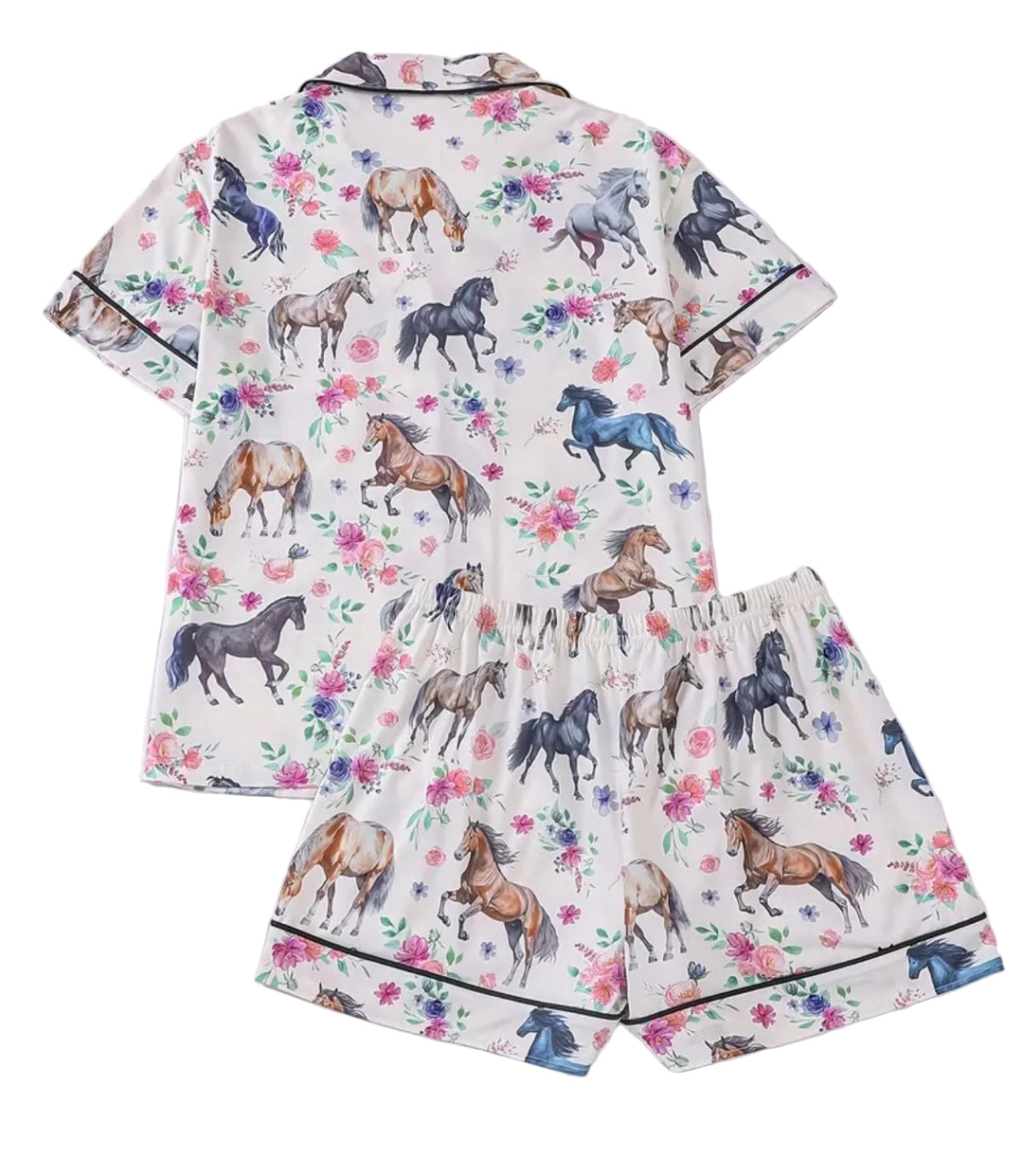 HBHW Colour Horse Print Pyjamas Sleepwear Shorts set