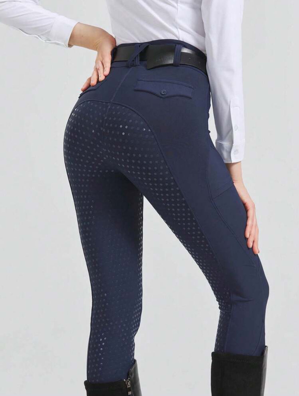 HBHW Navy Breech Riding Leggings