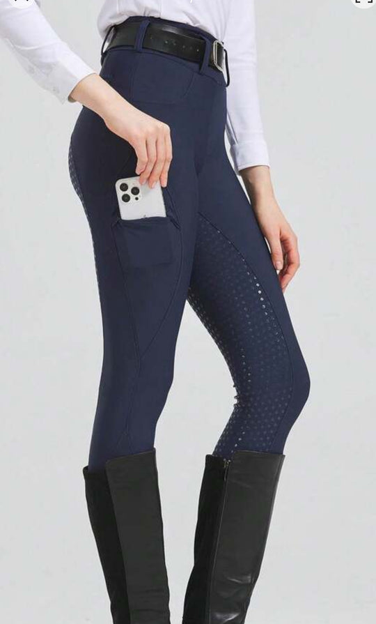 HBHW Navy Breech Riding Leggings