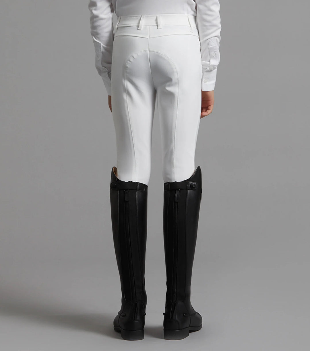 Boys Competition Breeches White Navy Grey