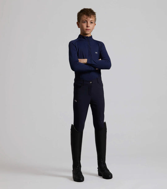 Boys Competition Breeches White Navy Grey