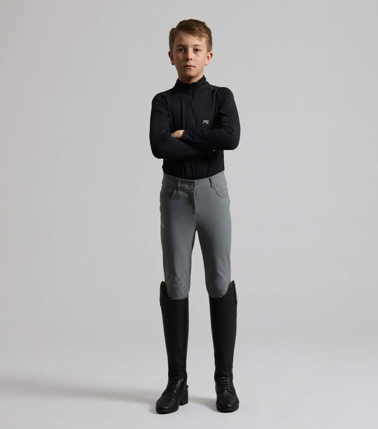 Boys Competition Breeches White Navy Grey