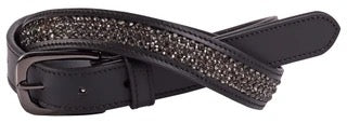 Harrys Horse Leather Crystal belt Rose gold Gun metal