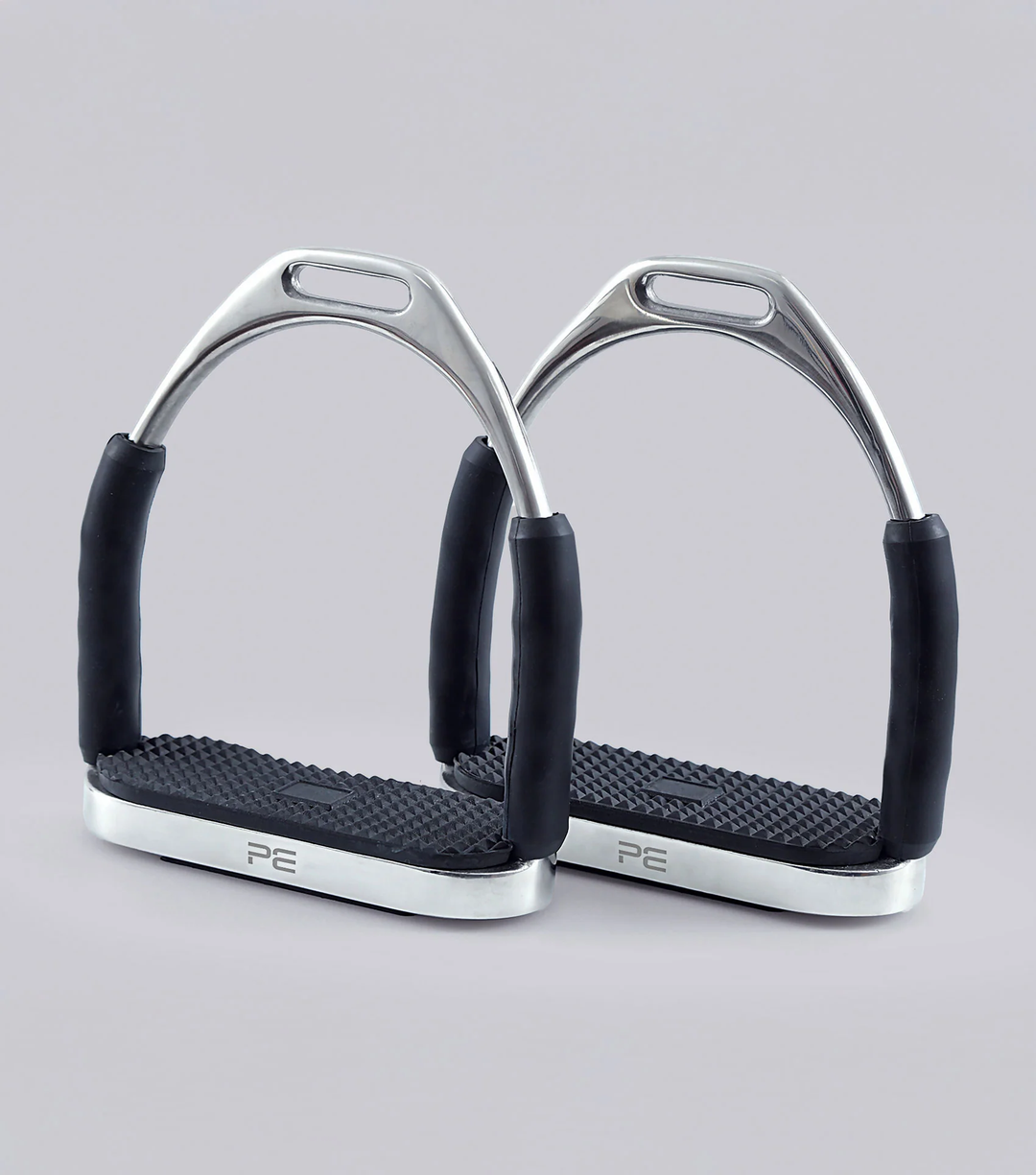 Premier Equine Stainless Steel Flei Stirrup - pair front view