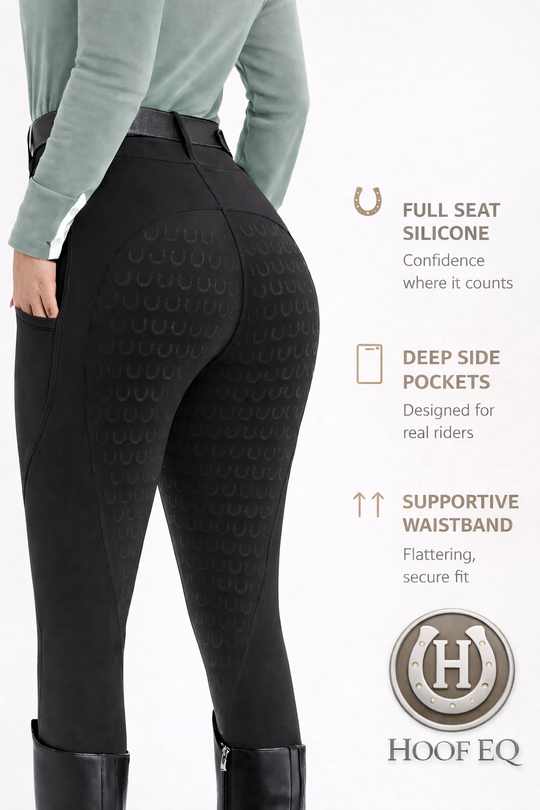 HOOF EQ Maggie Deluxe Breech Riding leggings Full seat Black