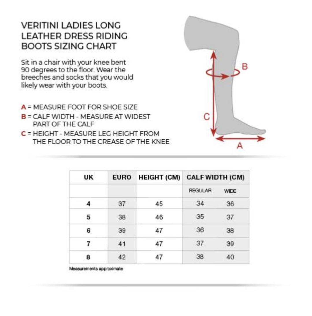 PE Veritini Ladies Long Leather Field Riding Boot