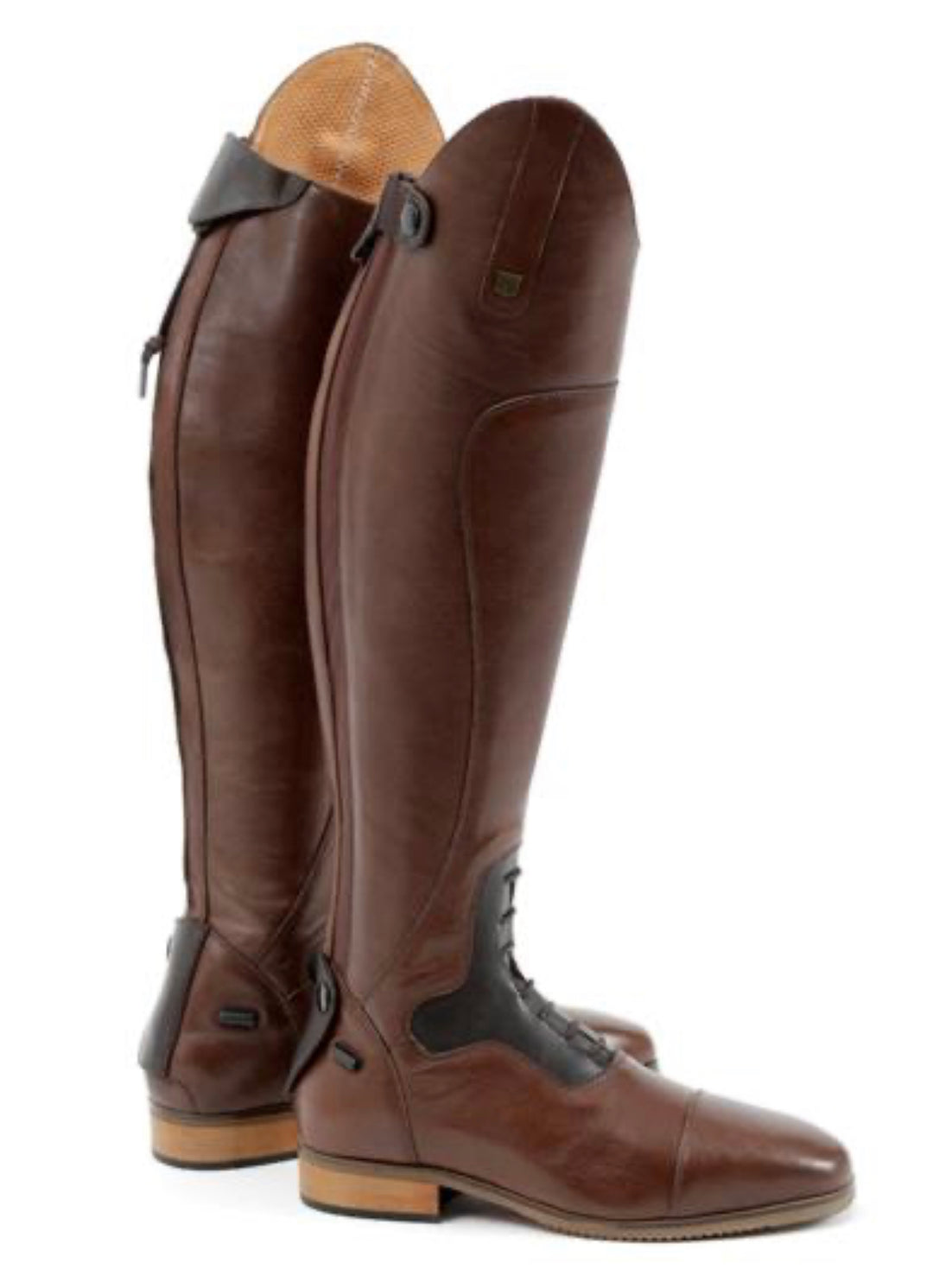 PE Dellucci Ladies Long Leather Field Riding Boots Brown