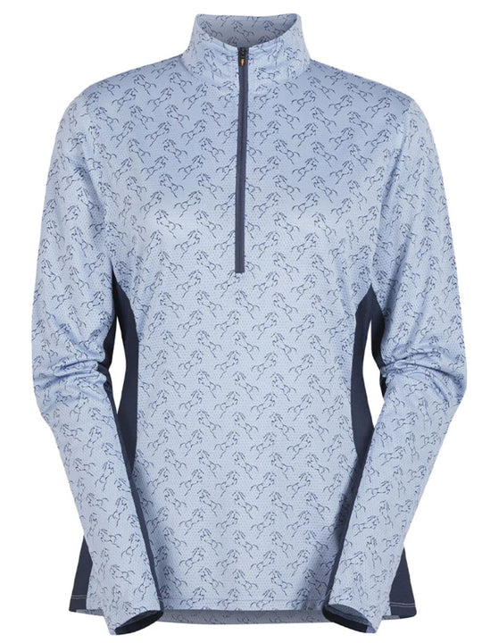 Kerrits Cool Ride Ice Fil Print Long Sleeve Print - Oxford Etched Horse