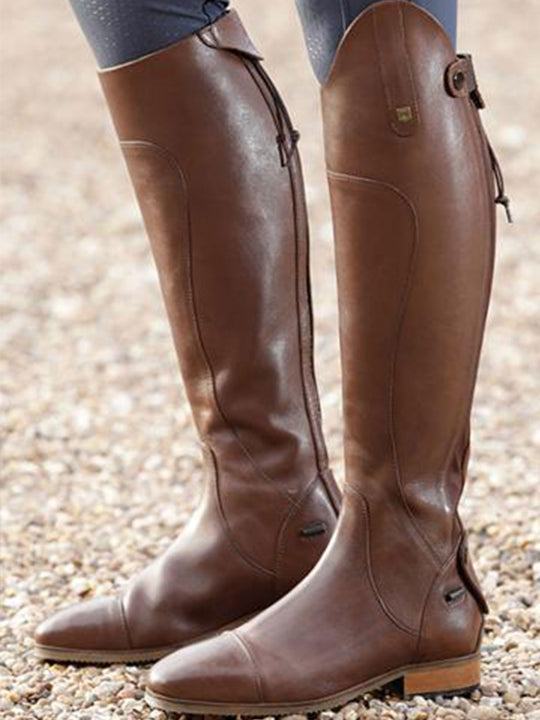 PE Mazziano Ladies Long Leather Dress Riding Boots Brown