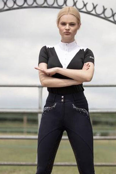 Chillout Snooty Fox Ltd Ed Crystal Full Seat Breeches Navy