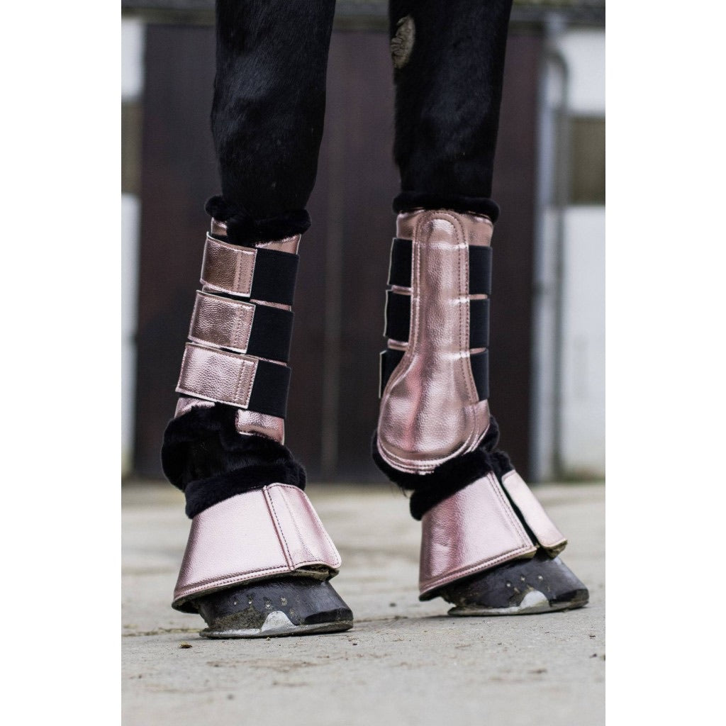 HKM Metallic Rose Gold Over Reach Bell Boots