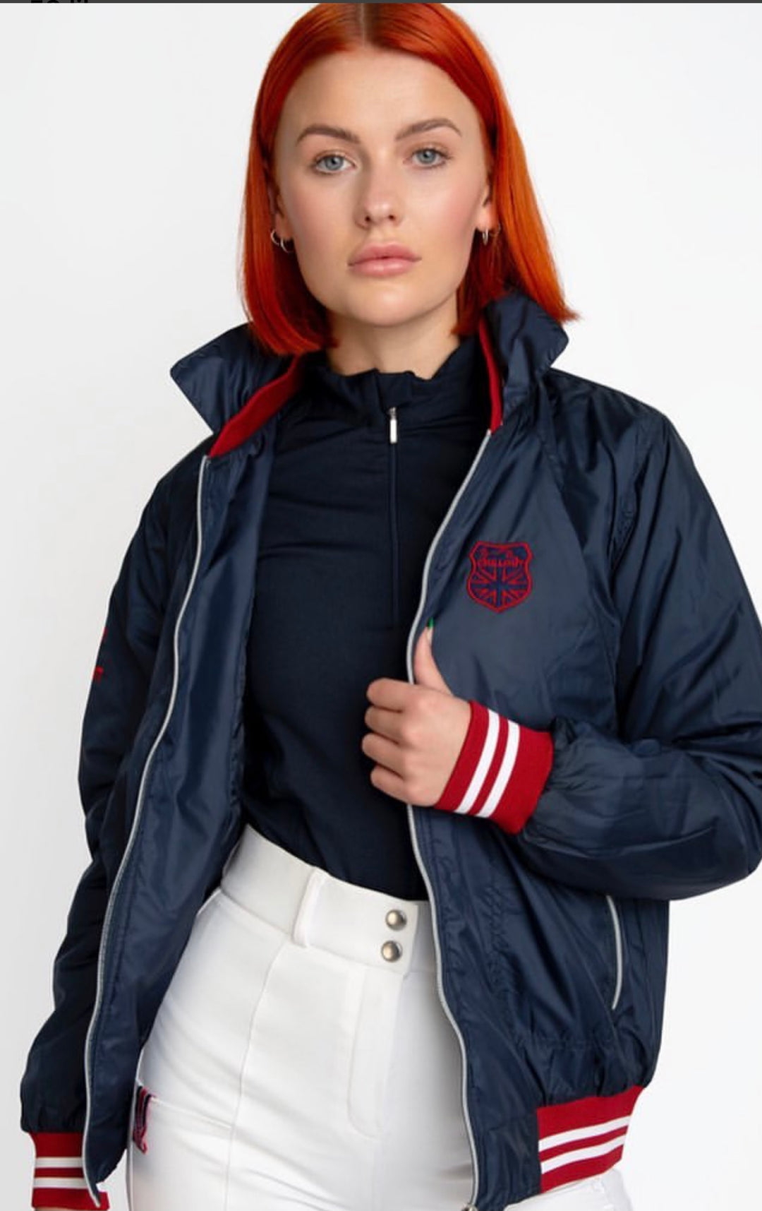 NEW Chillout Classic Bomber Jacket In Navy and Red