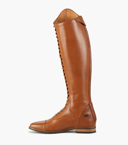PE Maurizia Ladies Lace Front Tall Leather Riding Boots NEW Cognac Tan